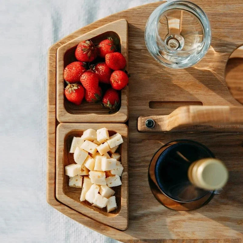 Picnic Table Bottle & Glass Holders Snack Bowls