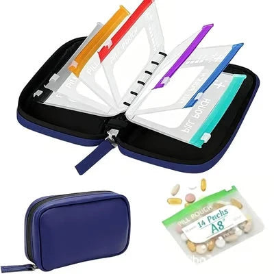 Pill Organizer Labelable & Waterproof Pouches Ring Binder