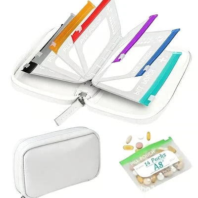 Pill Organizer Labelable & Waterproof Pouches Ring Binder