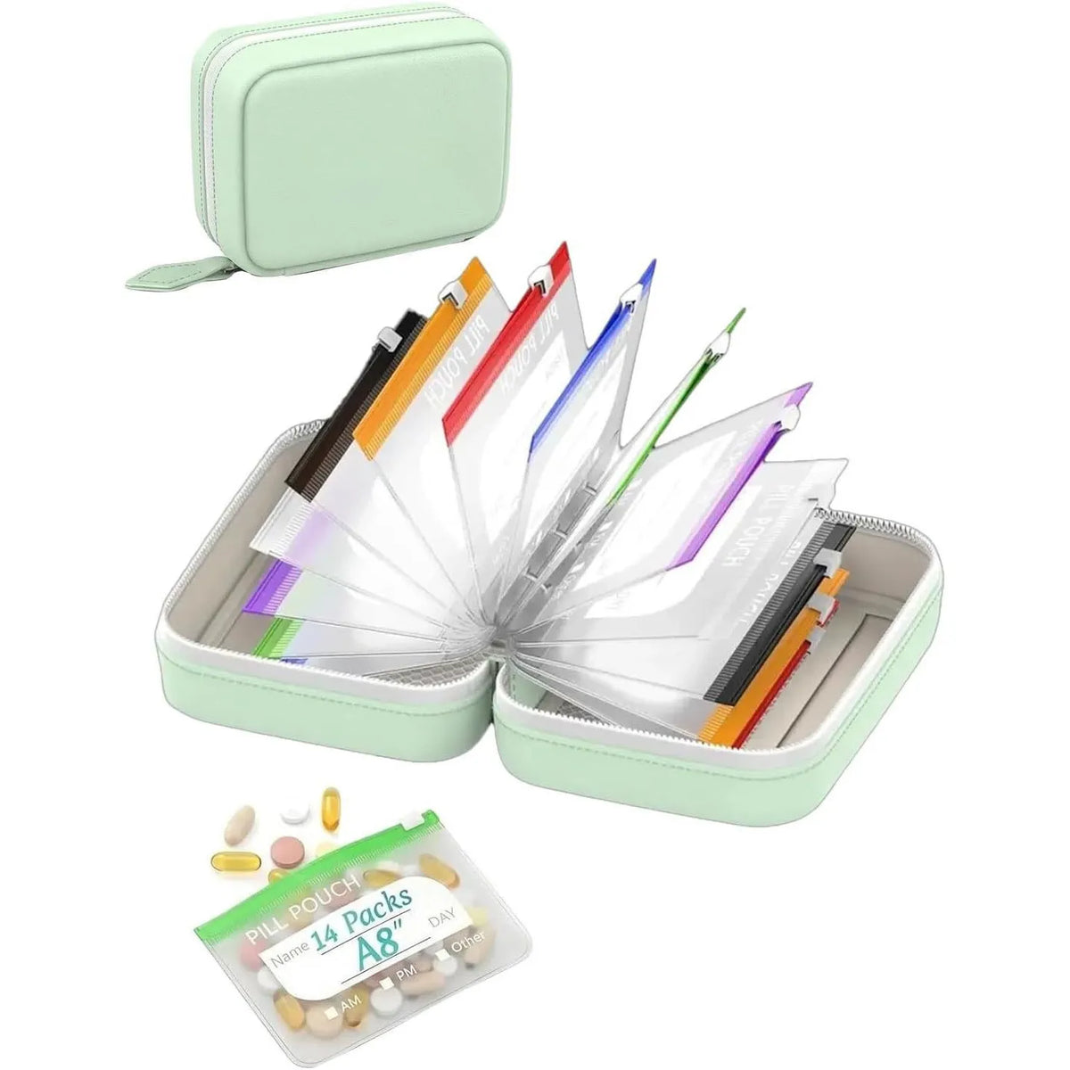 Pill Organizer Labelable & Waterproof Pouches Ring Binder