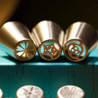 Piping Tip Set 14-Piece Flower & Rosette Easy Clean
