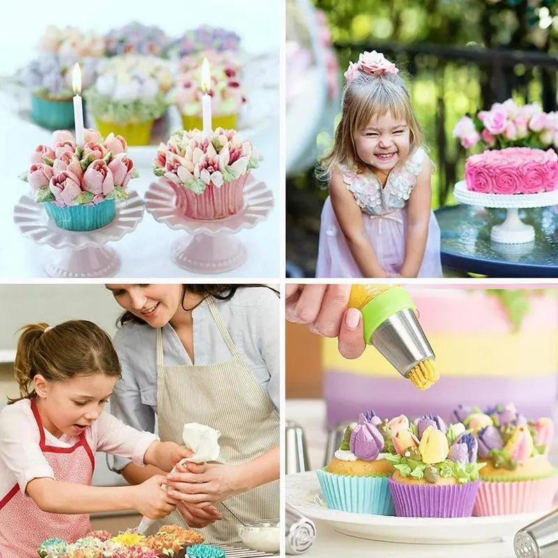 Piping Tip Set 14-Piece Flower & Rosette Easy Clean