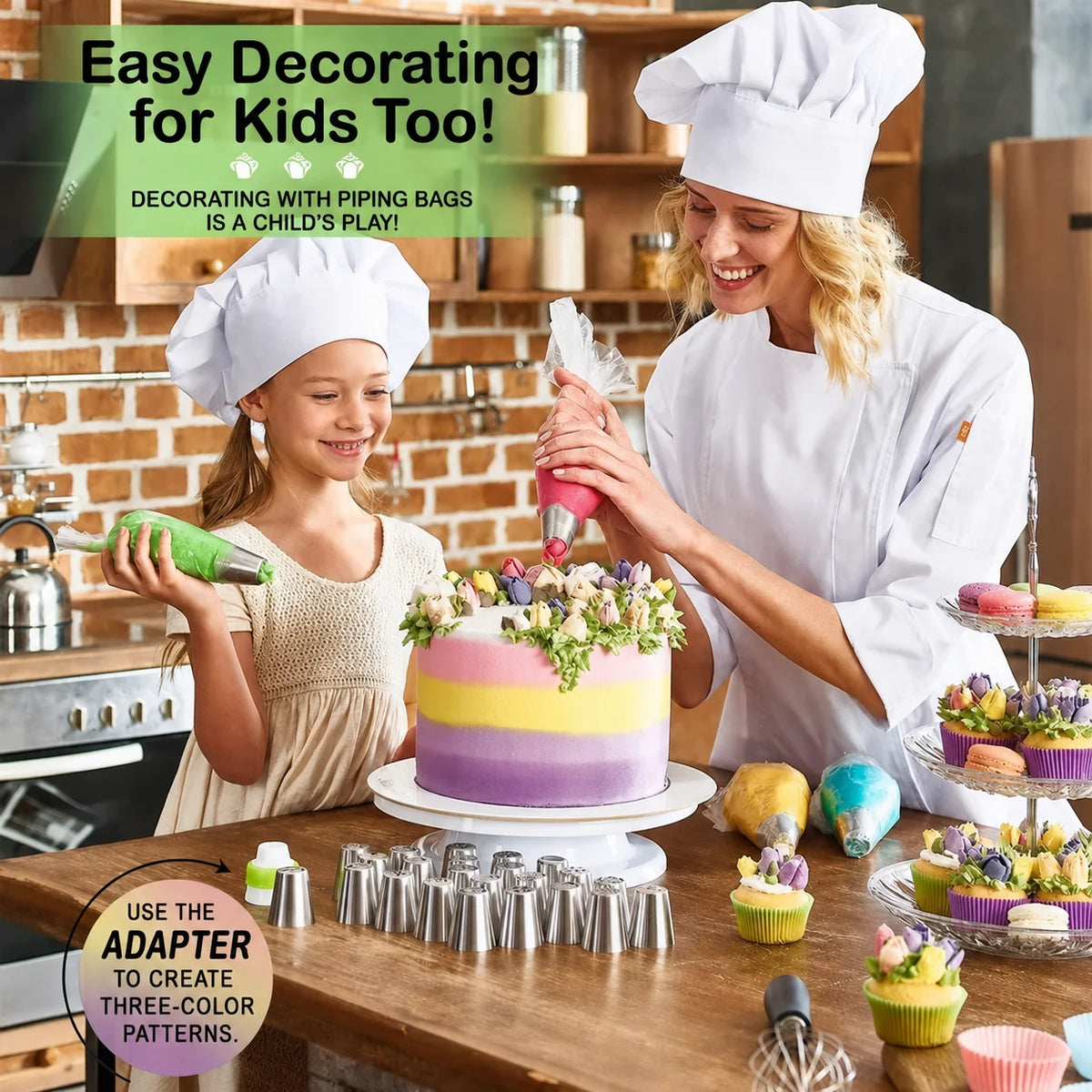 Piping Tip Set 14-Piece Flower & Rosette Easy Clean