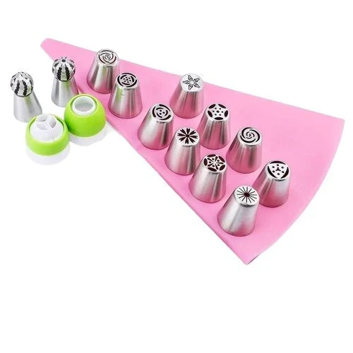 Piping Tip Set 14-Piece Flower & Rosette Easy Clean