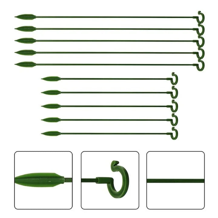 Plant Support Stakes Tool-Free & Weatherproof 20-Piece Set