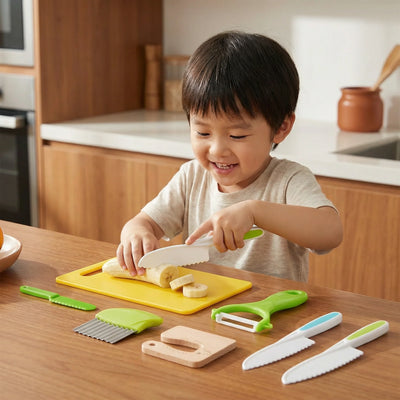 Play Kitchen Tool Set Child-Sized Easy-Grip Handles