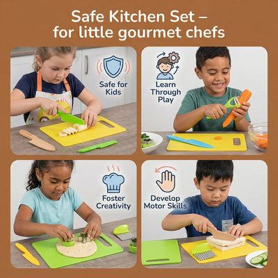 Play Kitchen Tool Set Child-Sized Easy-Grip Handles