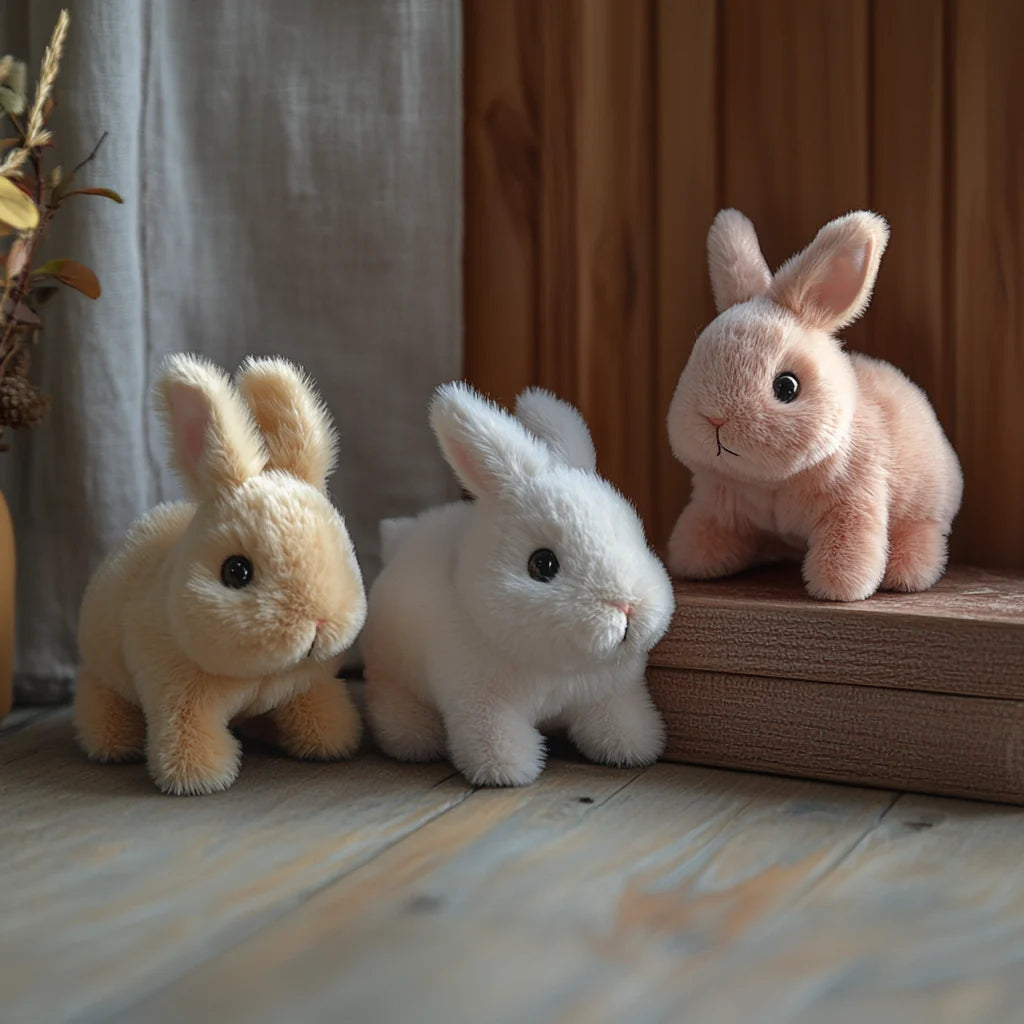 Plush Bunny Lifelike Motion Soft Faux Fur