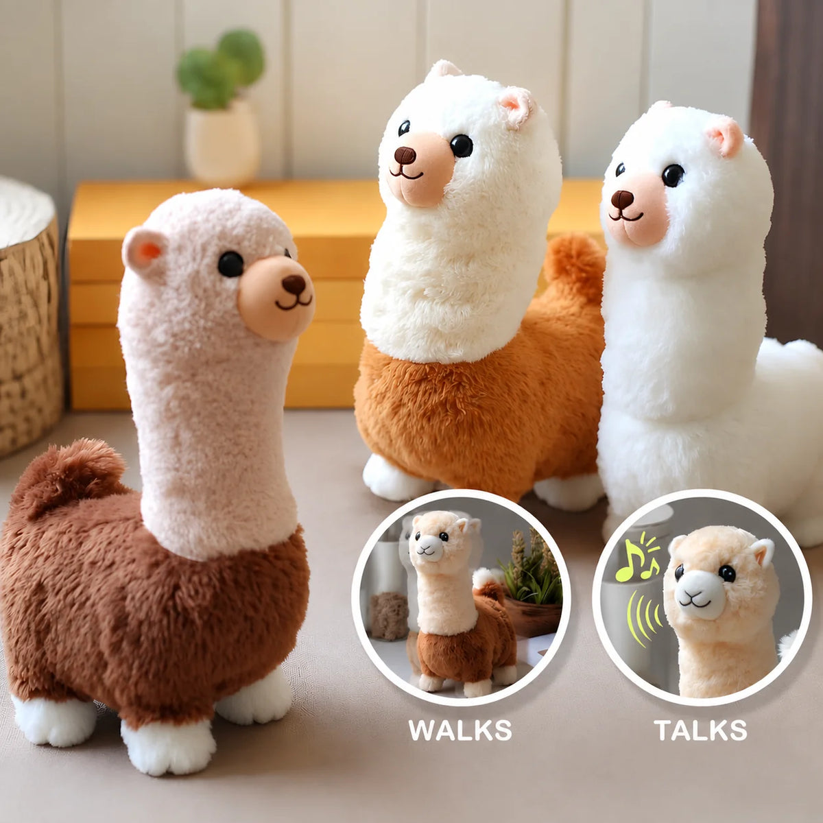 Plush Toy Interactive Alpaca Walks & Touch-Responsive Rechargeable