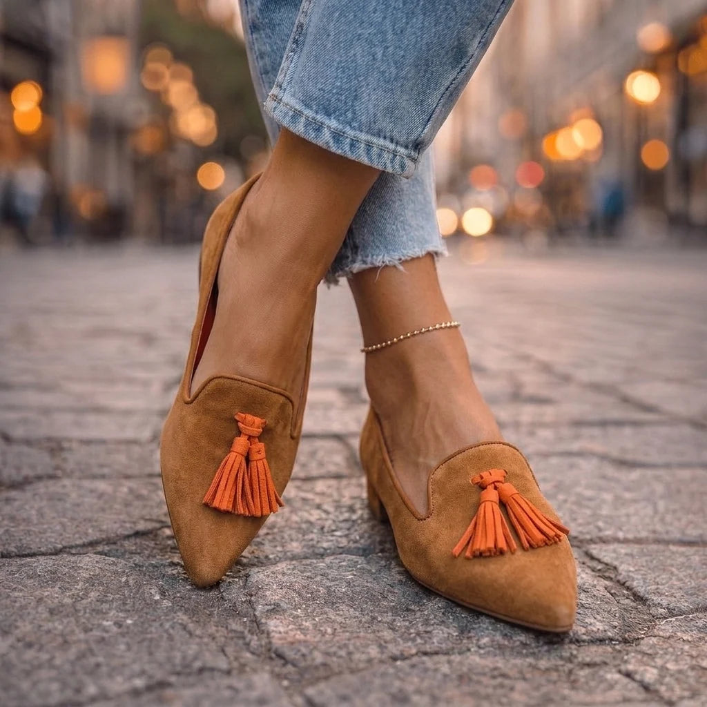 Pointed-Toe Flats Soft Flannel Slip-On Cushioned Support