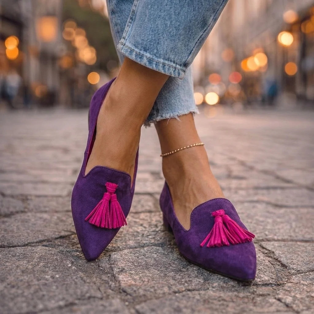 Pointed-Toe Flats Soft Flannel Slip-On Cushioned Support