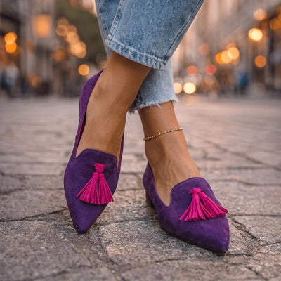 Pointed-Toe Flats Soft Flannel Slip-On Cushioned Support