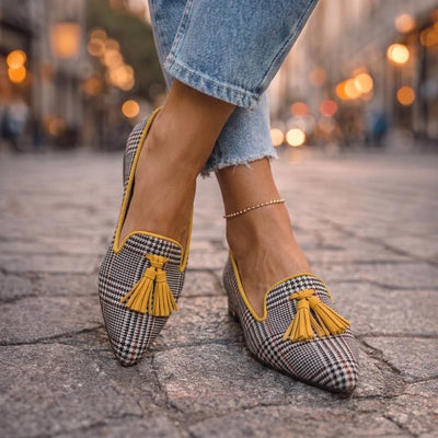 Pointed-Toe Flats Soft Flannel Slip-On Cushioned Support