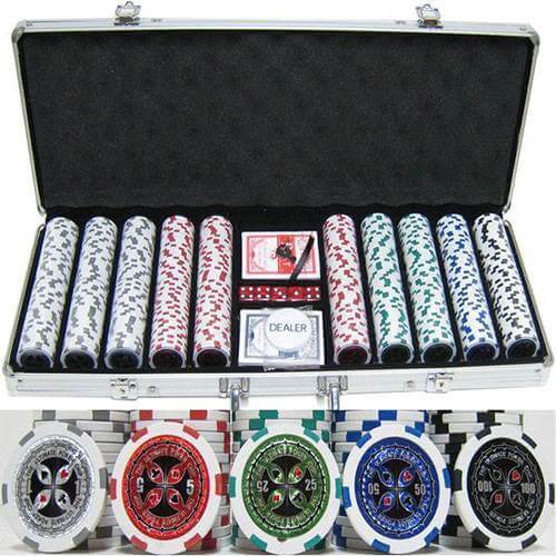 Poker Chip Set Casino-Weight Clay Composite 500 Piece