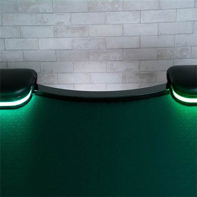Poker Table LED Lights Folding Steel Legs Seats 10