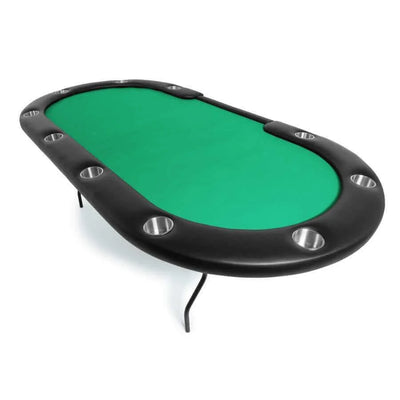 Poker Table Oval Seats 10 Folding Steel Legs