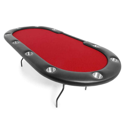 Poker Table Oval Seats 10 Folding Steel Legs