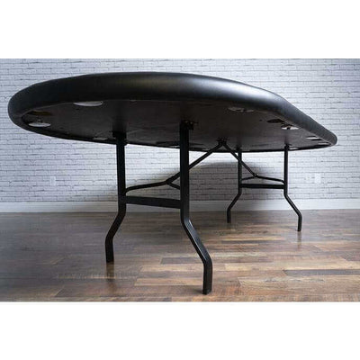 Poker Table Oval Seats 10 Folding Steel Legs