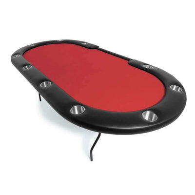 Poker Table Oval Seats 10 Folding Steel Legs