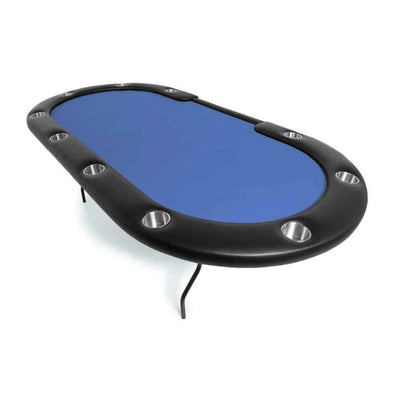Poker Table Oval Seats 10 Folding Steel Legs
