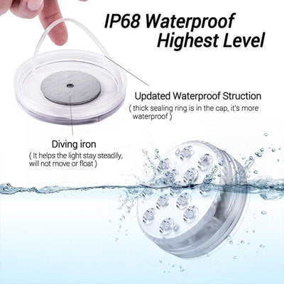 Pool Light Color-Changing LED Remote Control IP68 Submersible