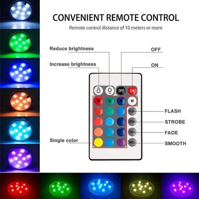 Pool Light Color-Changing LED Remote Control IP68 Submersible