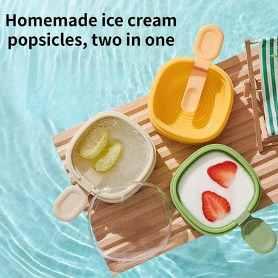 Popsicle Mold Silicone Push-Up Release & Dust-Tight Lid 2-Pack