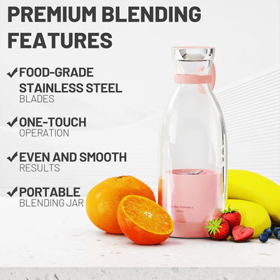 Portable Blender Cordless Magnetic Charging Stainless Steel Blades
