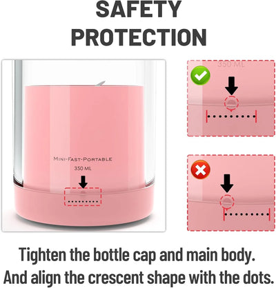 Portable Blender Cordless Magnetic Charging Stainless Steel Blades