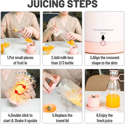 Portable Blender Cordless Magnetic Charging Stainless Steel Blades