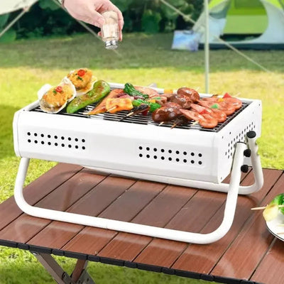 Portable Charcoal Grill Folding Legs & Perforated Sidewalls