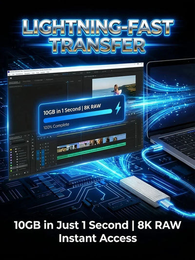 Portable SSD Pocket-Sized Aluminum USB-C Plug-And-Play