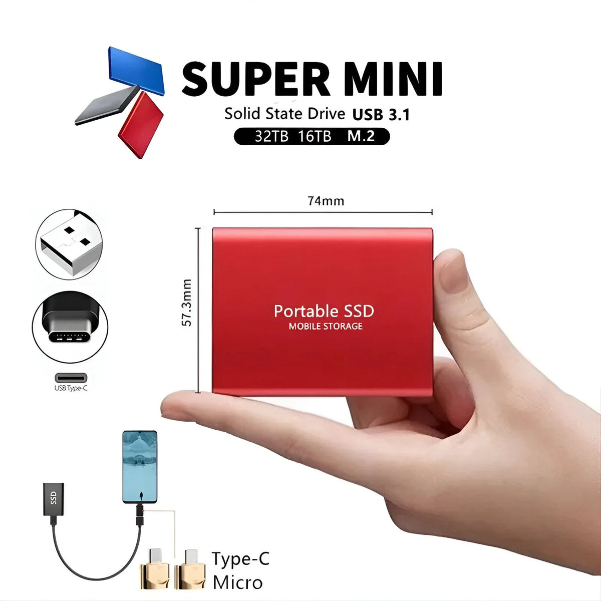 Portable SSD Universal Connection Mobile Adapters