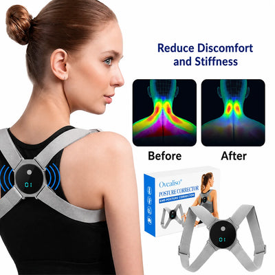Posture Corrector EMS & Vibration Feedback Adjustable Breathable Straps