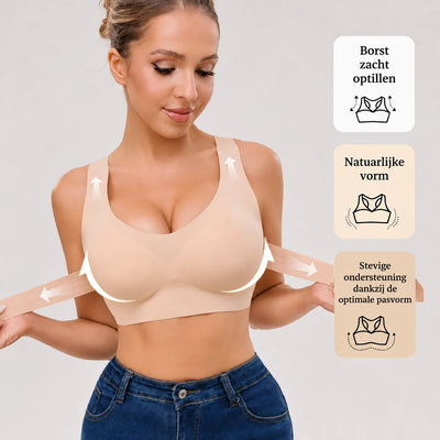 Posture Support Bra X-Back Wide Straps Front Closure
