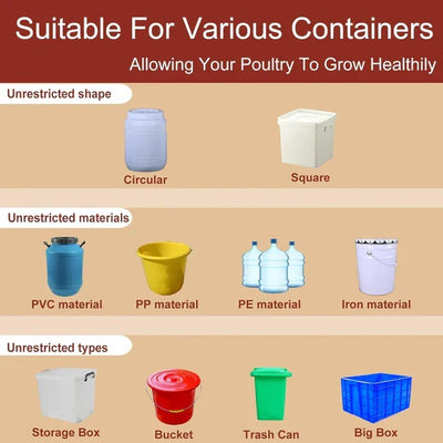 Poultry Waterer Cups Automatic Refill Set of 10