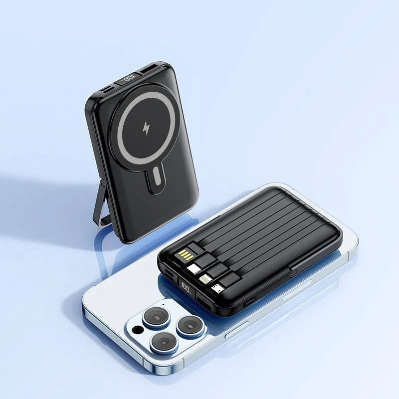 Power Bank 10000mAh Magnetic Wireless & Built-In Cables