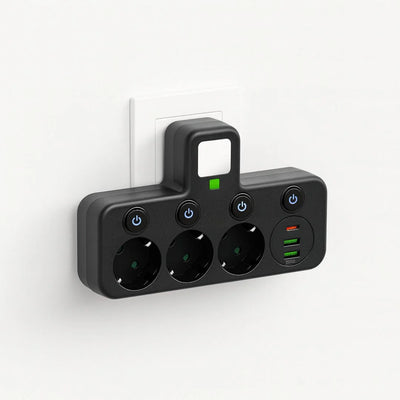 Power Strip 3 Outlets USB & Type-C Surge Protection