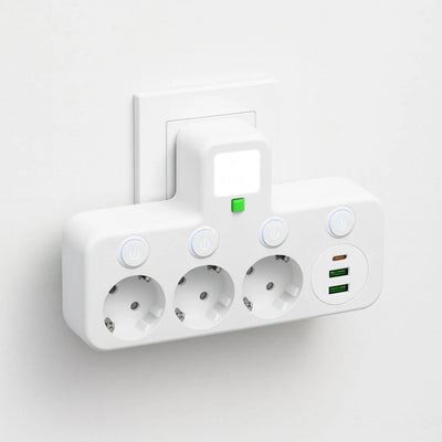 Power Strip Surge Protected Switchable Sockets USB-C & USB