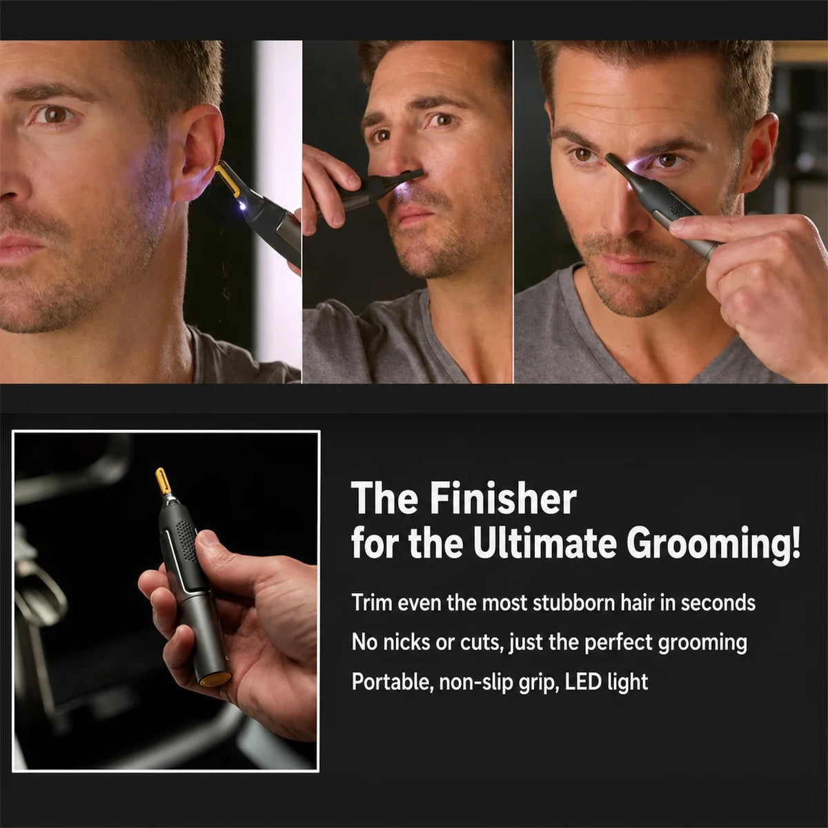 Precision Trimmer Titanium-Coated Blade LED Light Ultra-Lightweight