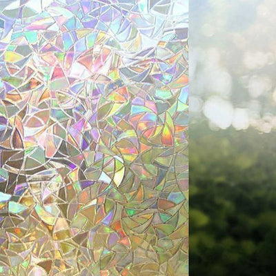 Privacy Window Film Static Cling Prismatic Rainbow 96% UV