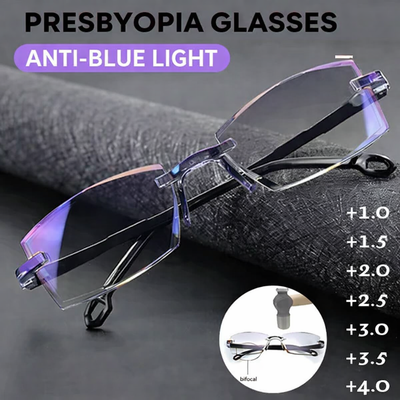 Progressive Glasses Rimless Ultra-Light Anti-Blue Light