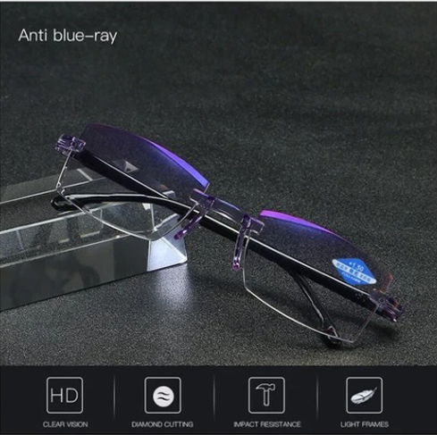 Progressive Glasses Rimless Ultra-Light Anti-Blue Light
