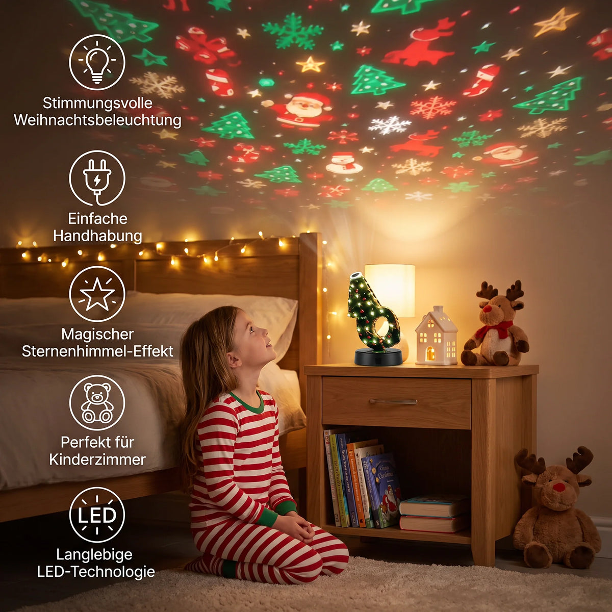 Projector Lamp Christmas Tree Design Light Projection