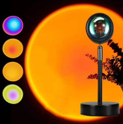 Projector Lamp LED Sunset 16-Color Remote & USB Powered