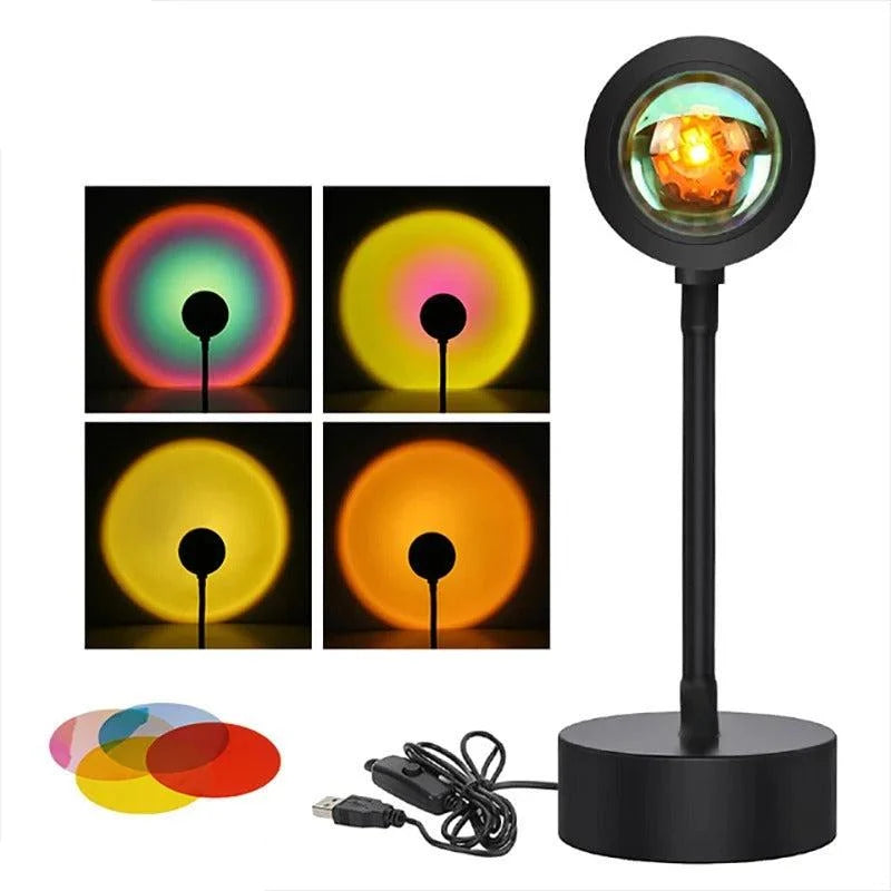 Projector Lamp LED Sunset 16-Color Remote & USB Powered
