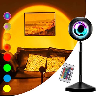 Projector Lamp LED Sunset 16-Color Remote & USB Powered