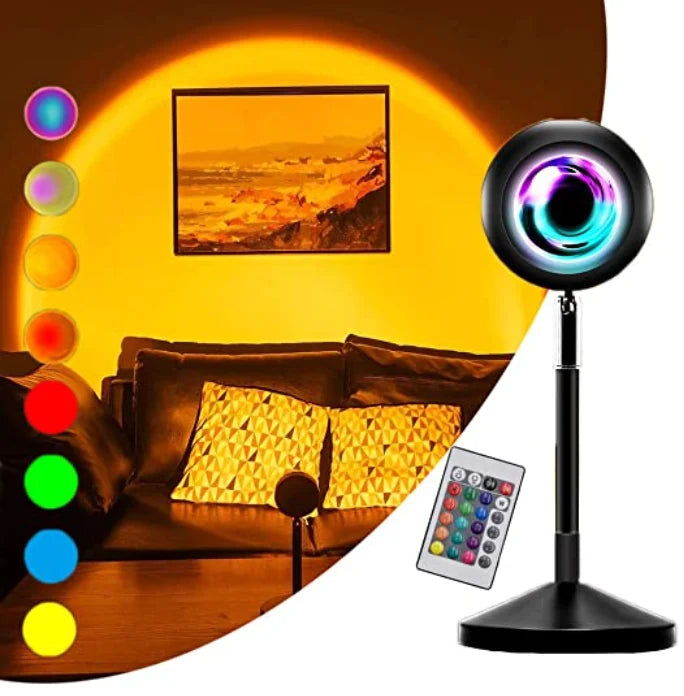 Projector Lamp LED Sunset 16-Color Remote & USB Powered