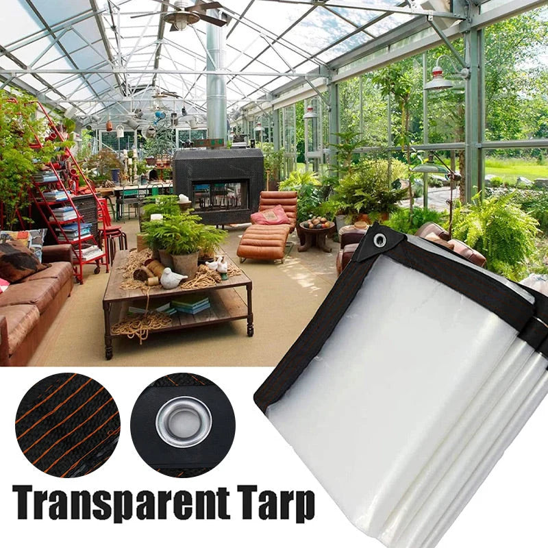 Protective Tarp Clear Tear-Resistant Weather-Resistant Outdoor Cover