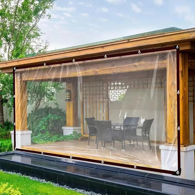 Protective Tarp Clear Tear-Resistant Weather-Resistant Outdoor Cover